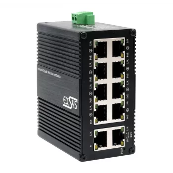 EXSYS Mini 10-poorts industriële Gigabit PoE+ switch, web-managed (EX-62036MPOE)
