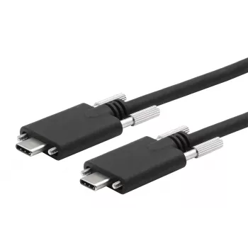 EXSYS USB 3.2 Gen 2x1 Type-C kabel met kartelschroeven, 3,0m, zwart EX-K1592V-3.0