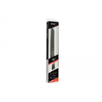 SAMURA Harakiri broodmes 230 mm Stonewash AUS-8 staal kartelslijping zwart ABS handvat