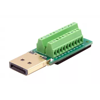 EXSYS EX-49052 DisplayPort stekker naar 20-pin schroefklemmenblok adapter
