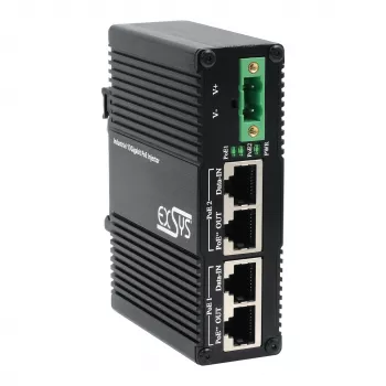 EXSYS 2-poorts PoE++ 10 Gigabit injector 90W, -40°C tot +80°C (EX-60350)