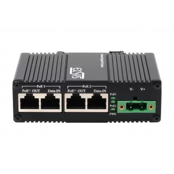 EXSYS 2-poorts PoE++ 10 Gigabit injector 90W, -40°C tot +80°C (EX-60350)