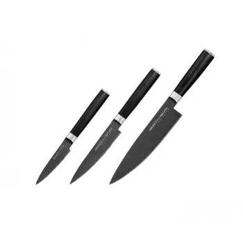 SAMURA 3-delige keukenmessenset, Stonewash