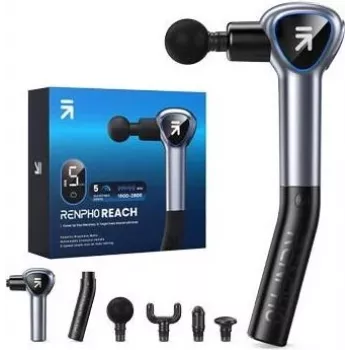 Renpho Reach Mini Massage Gun R-C007 grijs - percussie-massageapparaat met verlengsteel