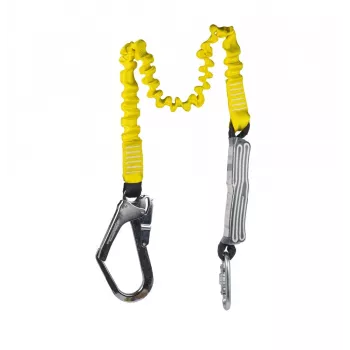 C.K Tools T8008 valharnas met valdemper, 2m, enkelbeen, stalen karabijnhaak en steigerhaak, EN 354/355/362