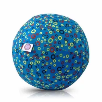 BUBA BLOON Bubabloon latexballon met stoffen hoes, Circles blauw