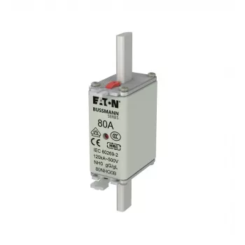 Eaton 80NHG0B NH-zekering maat 0, 80 A, 500 V AC, gG, mechanische indicator, 3-pack