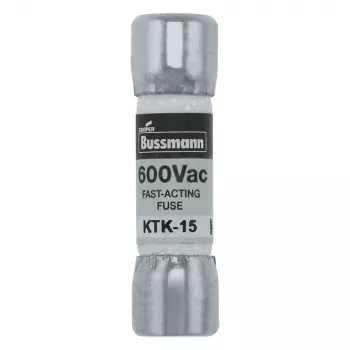 Eaton KTK-15 patroonzekering, 15 A, 600 V AC/DC, supersnel, 10 mm x 38 mm, 10-pack