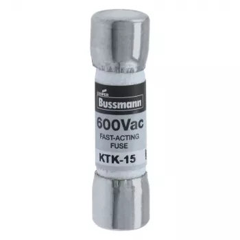 Eaton KTK-15 patroonzekering, 15 A, 600 V AC/DC, supersnel, 10 mm x 38 mm, 10-pack