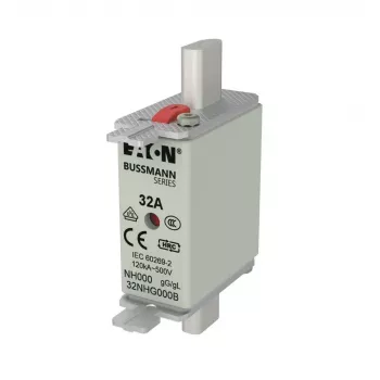 Eaton 32NHG000B NH-zekeringpatroon met mechanische indicator, 32 A, 500 V AC, maat 000, gG, 3-pack