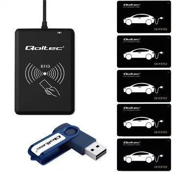 Qoltec Hotel EV systeem | EV-kaart programmeerapparaat + software + 5 EV-kaarten