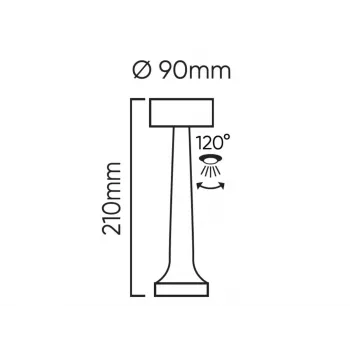 LED Line Lite RIWIA bureaulamp, 1W, 120lm, 1800mAh, goud
