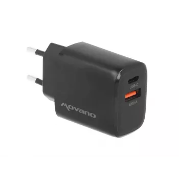 MOVANO GaN 30W USB-C PD + USB-A wandlader (zwart)