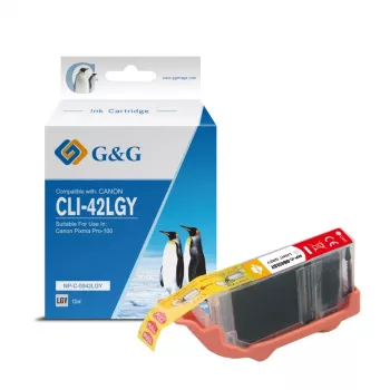 G&G compatibele inktcartridge voor Canon CLI-42LGY (lichtgrijs, 6391B001) 10285