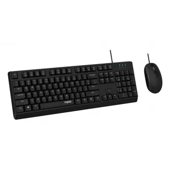 Rapoo NX1500 bedraad toetsenbord- en muisset, full-size QWERTZ, zwart R-13100