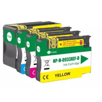 G&G compatibele inktcartridges 4-pack zwart/cyaan/magenta/geel voor HP 932XL/933XL (GP-H932XLBK/933XLCMY-4P)