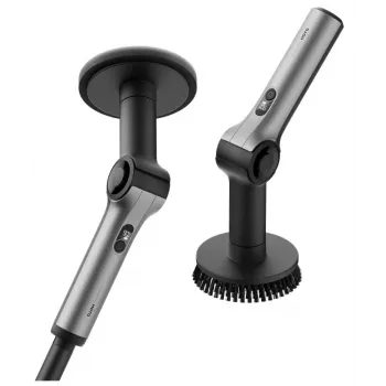 HOTO Flexi draadloze spin scrubber QWQJA08 (HFE0030GL) – telescopische elektrische reinigingsborstel met 3 opzetstukken, IPX7, USB-C