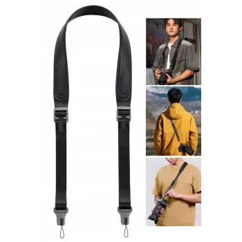 ULANZI CSS1 anti-tangle U-snap camera nek-/schouderriem voor DSLR en systeemcamera's, 60 kg draagvermogen, zwart