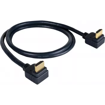 Kramer C-HM/RA2 Serie C-HM/RA2-6 High-Speed HDMI-kabel met Ethernet, haakse HDMI-stekker naar haakse HDMI-stekker, 1,8 m, drievoudig afgeschermd, grijs, 4K-ondersteuning 97-0144006