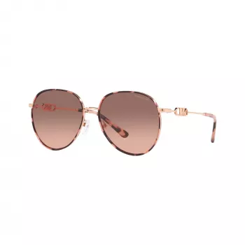 Michael Kors dames MK1128J110813 piloot zonnebril, lichtgouden montuur, bruine gradient glazen, 58/17/145 mm
