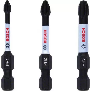 Bosch 2608522491 Phillips PH2 bitset, 3 stuks, 25 mm, 1/4 inch zeskantschacht