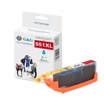 G&G XL inktcartridge compatibel met Canon CLI-551C XL (cyaan, hoge capaciteit) 14566