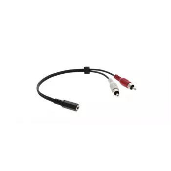 Kramer C-A35F/2RAM-1 audio-adapterkabel - 3,5 mm bus naar 2x RCA stekker, 30 cm, zwart