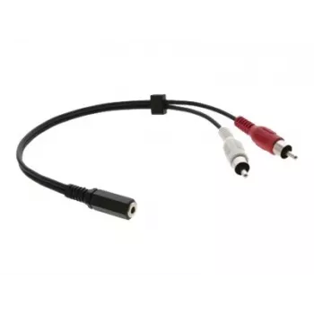 Kramer C-A35F/2RAM-1 audio-adapterkabel - 3,5 mm bus naar 2x RCA stekker, 30 cm, zwart