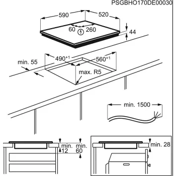 Electrolux LIR60433B 60 cm inductiekookplaat, 4 zones, touch-control, zwart