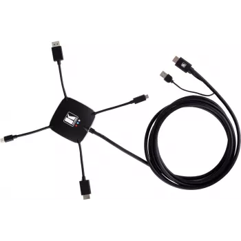 Kramer K-SPIDER multi-format presentatie-adapterkabel - HDMI/DisplayPort/Mini DisplayPort/USB-C naar HDMI/USB - 3,05 m - 4K actief 91-00015599