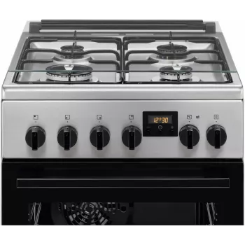 Electrolux LKK540232X 50 cm vrijstaand gasfornuis met elektrische oven, roestvrijstaal