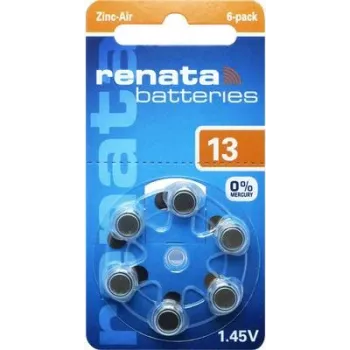 Renata ZA13.DP6 0HG zink-lucht hoortoestelbatterij PR48, 1,4 V, 305 mAh, 6-pack