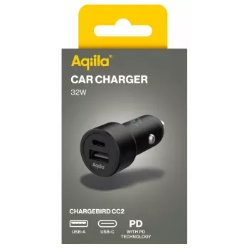 Aqiila CHARGEBIRD CC2 autolader zwart, 32 watt (AQCCCC2CBI403)