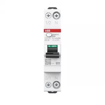 ABB DS301CA-B20/0.03 RCBO, 1P+N, 20 A, 30 mA, type A, B-karakteristiek, 6 kA 2CSR255163R1205
