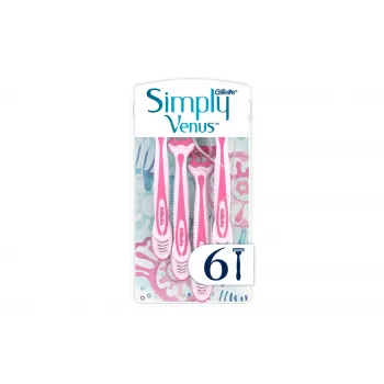 Gillette Simply Venus 3 wegwerpscheermesjes voor dames, 3 mesjes, MoistureRich-strip, 6 stuks 8006540826997