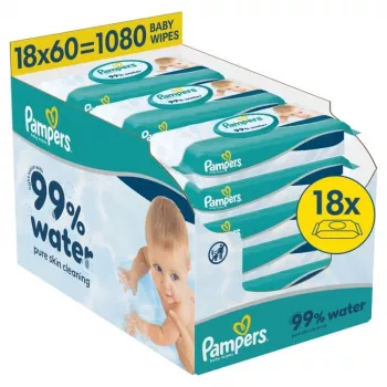 Pampers Aqua Babydoekjes, 18 verpakkingen, 1080 st.