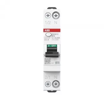 ABB DS301CA-B13/0.03 RCBO 1P+N 13A B-karakteristiek 30mA 6kA type A 2CSR255163R1135