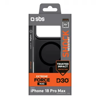SBS D3O Force hoesje voor iPhone 18 Pro Max, MagSafe-compatibel, zwart