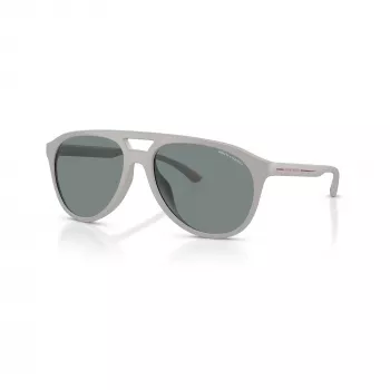 Armani Exchange heren AX4156SU83788 rechthoekige zonnebril, matzwart montuur, donkergrijze glazen, 59-17-145