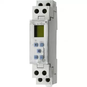 FINDER 127100240000 digitale programmeerbare tijdschakelaar, 1 wisselcontact 16A, 24V AC/DC, DIN-rail