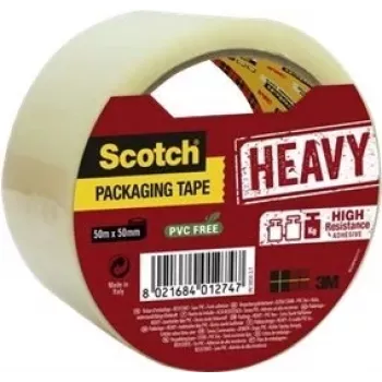 3M Scotch Heavy HV 5050 S.T. Verpakkingstape, 50 mm x 50 m, transparant