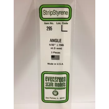 Evergreen polystyreen L-profiel 350 x 4 x 4 mm, 3 stuks, wit
