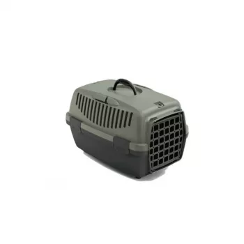 STEFANPLAST Gulliver 1 transportbox voor huisdieren met kunststof deur 48x32x31 cm grijs/groen