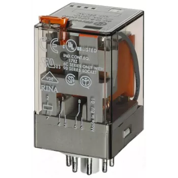 Finder industrieel relais 12 VAC 2,2 VA DPDT 10A 250VAC 2 CO steekbaar 60.12.8.012.0040