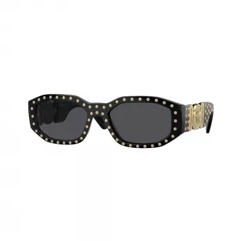 Versace unisex VE4361 zonnebril – zwart montuur, grijze glazen, 53/18/140 mm VE4361-539787
