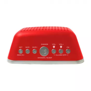 AIWA CRU-19RD rode wekkerradio met FM/AM-tuner, dubbele wekker, snooze, sleeptimer, LED-display, batterijback-up