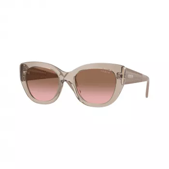 Vogue VO5567S dames cat-eye-zonnebril transparant roze / lichtbruin gradient 52mm VO5567S299014