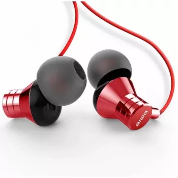 AIWA ESTM-50RD in-ear stereoheadset met microfoon, rood