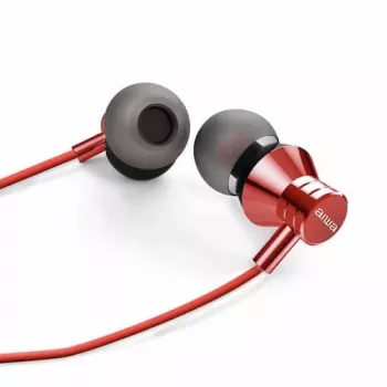 AIWA ESTM-50RD in-ear stereoheadset met microfoon, rood