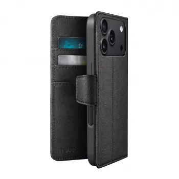 SBS Wallet Classic hoes voor iPhone 18 Pro Max met portemonnee en standaard - zwart